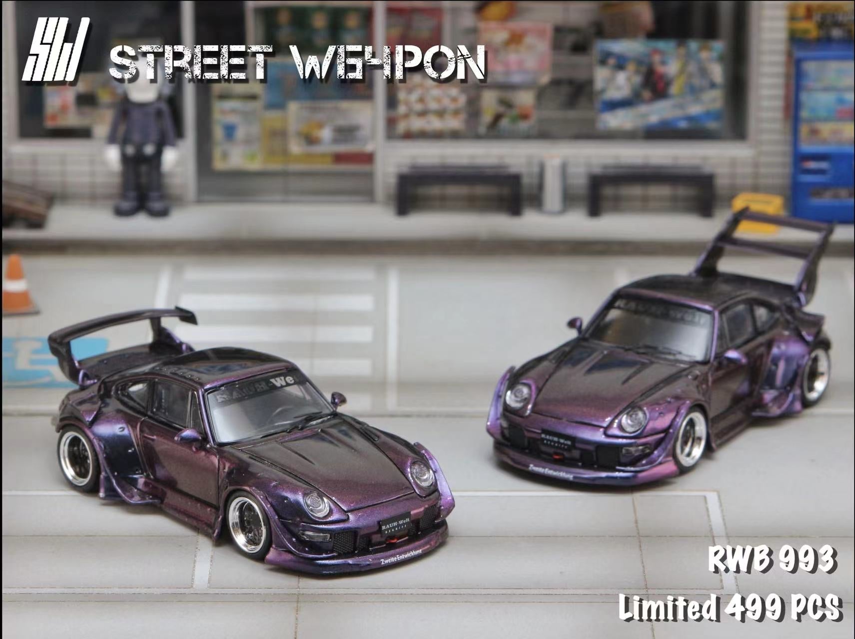 Street Weapon SW - 1/64 PORSCHE RWB 993 Diecast model - chameleon Low Wing - MODEL CARS UKMODEL CAR#INNO64##TARMAC##diecast_model#