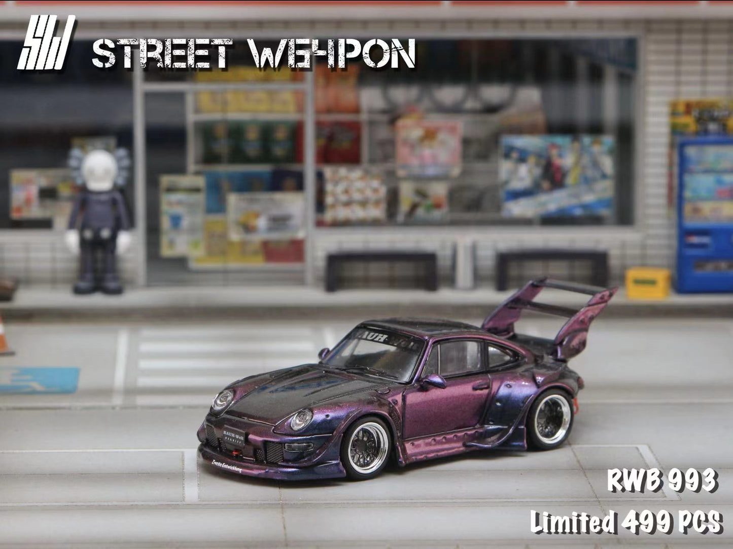 Street Weapon SW - 1/64 PORSCHE RWB 993 Diecast model - chameleon Low Wing - MODEL CARS UKMODEL CAR#INNO64##TARMAC##diecast_model#