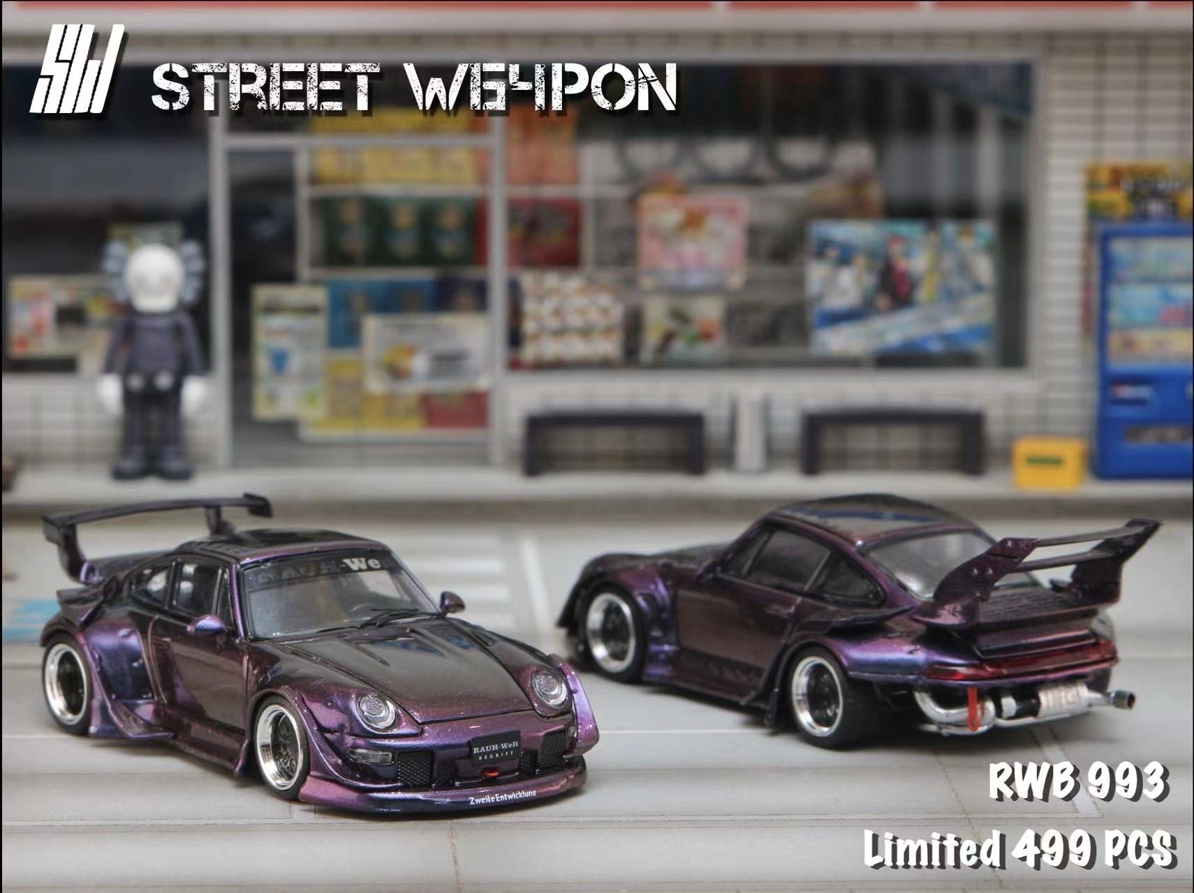 Street Weapon SW - 1/64 PORSCHE RWB 993 Diecast model - chameleon Low Wing - MODEL CARS UKMODEL CAR#INNO64##TARMAC##diecast_model#