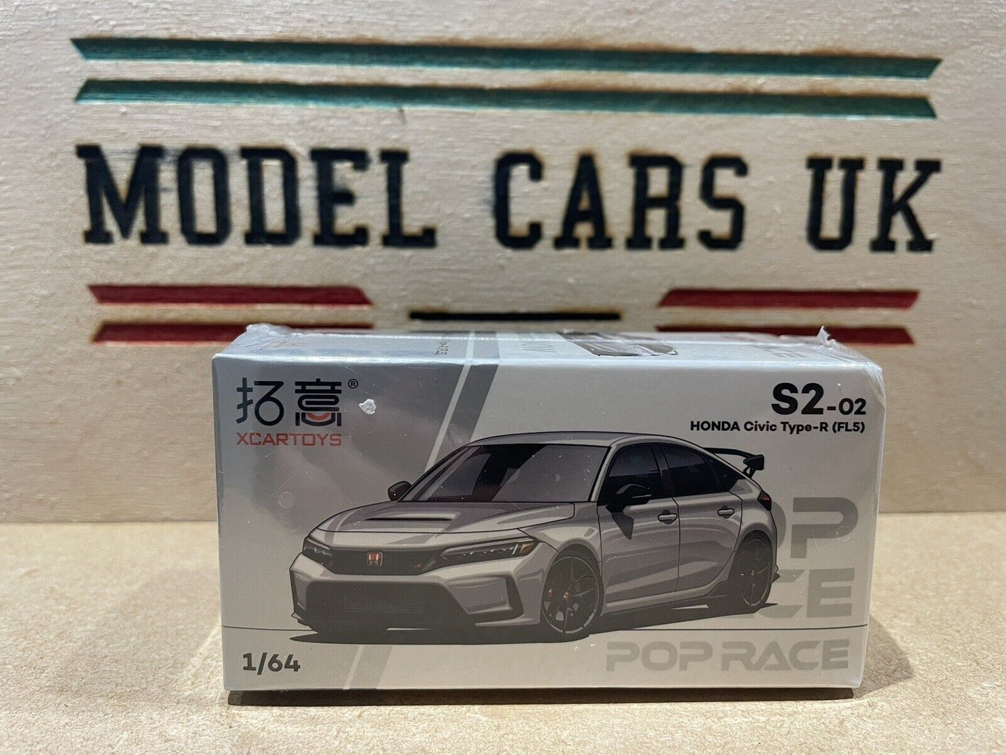 XCARTOYS - Pop Race - 1:64 HONDA CIVIC TYPE R (FL5) S2-02 White - MODEL CAR UKMODEL CAR#INNO64##TARMAC##diecast_model#