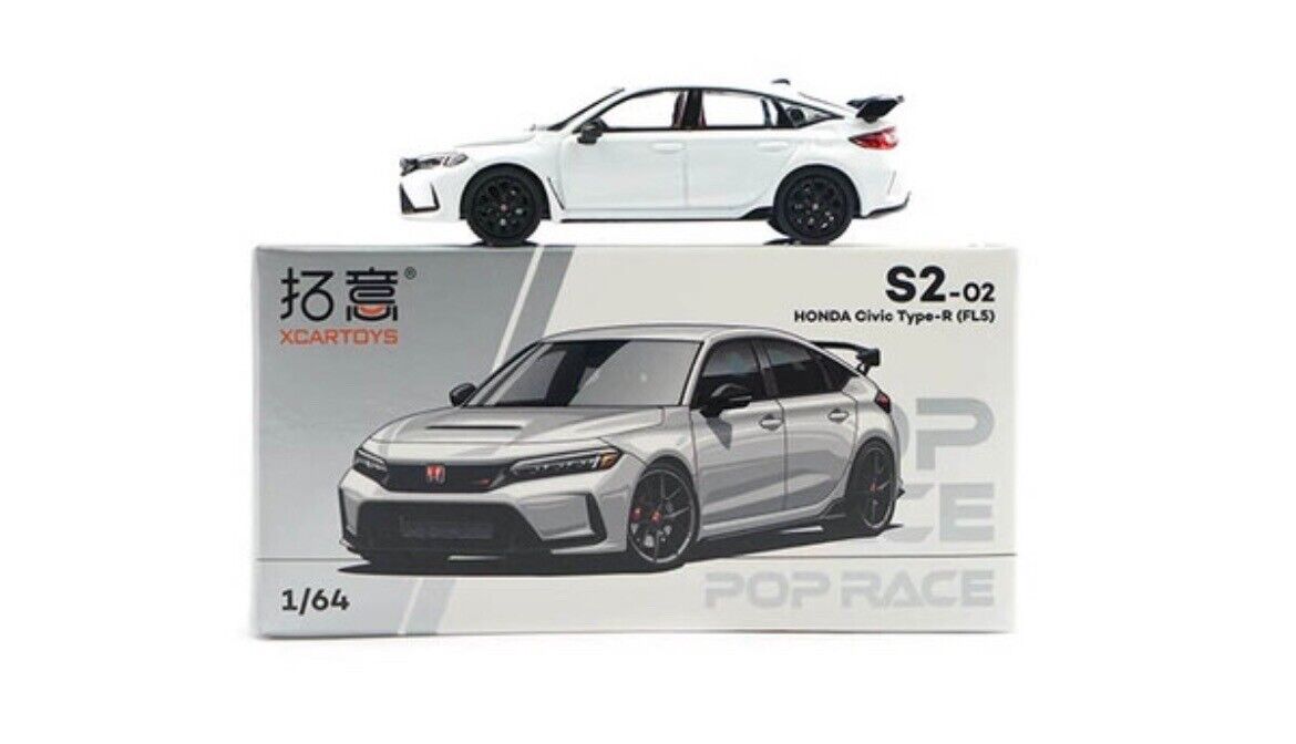 XCARTOYS - Pop Race - 1:64 HONDA CIVIC TYPE R (FL5) S2-02 White - MODEL CAR UKMODEL CAR#INNO64##TARMAC##diecast_model#