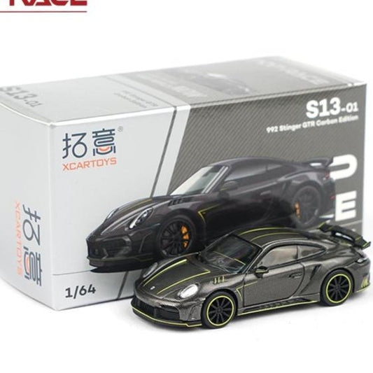 XCARTOYS - Pop Race - 1:64 PORSCHE 992 STINGER GTR CARBON EDITION Black Car Collection - S13-01 - MODEL CAR UKMODEL CAR#INNO64##TARMAC##diecast_model#