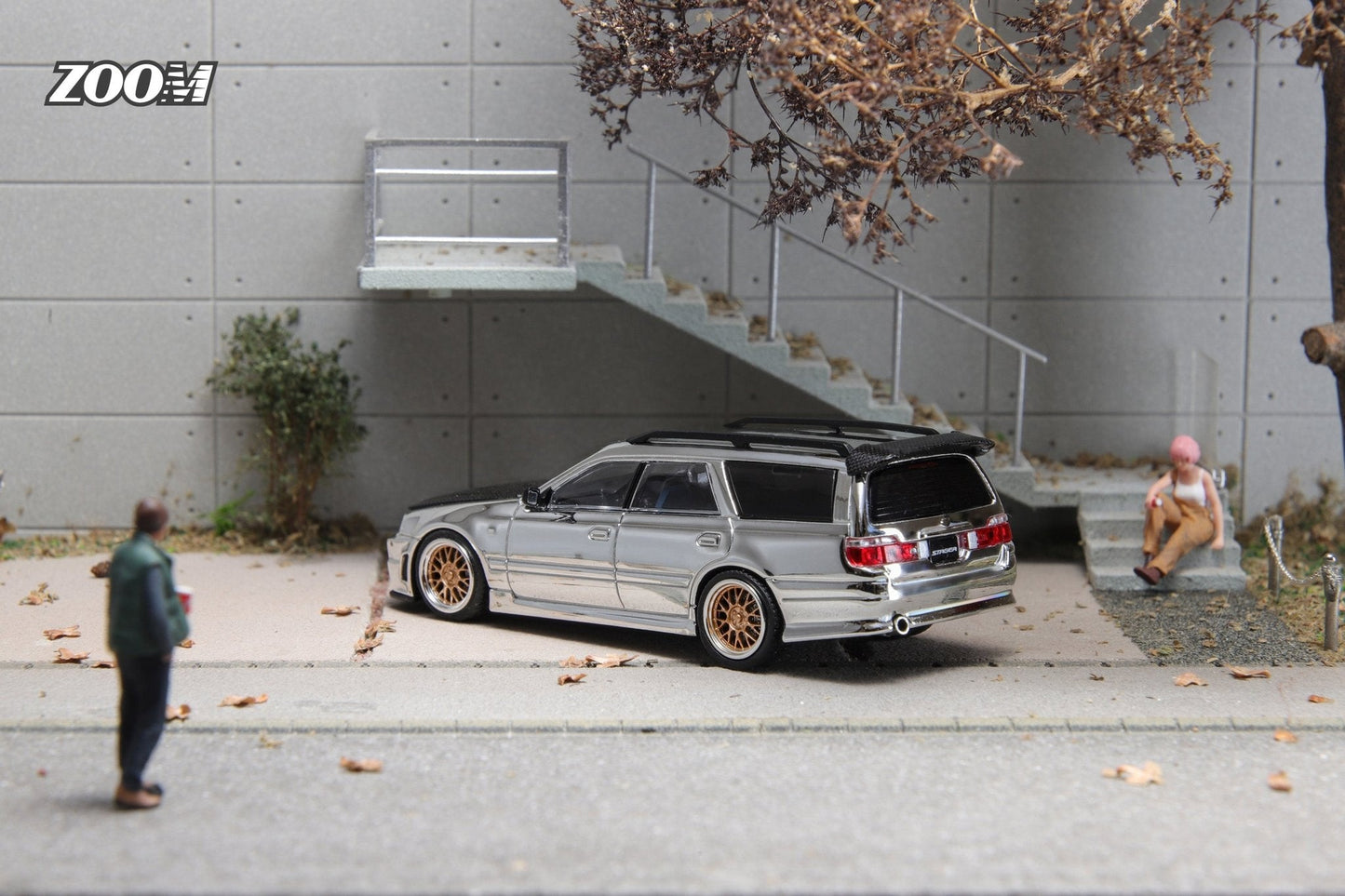 ZOOM - 1/64 Stagea 1st generation WC34 260RS station wagon - Chrome Silver ( - MODEL CARS UKMODEL CAR#INNO64##TARMAC##diecast_model#